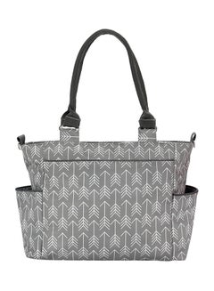 Little Story Diaper Bag Set Of 6 With Stroller Hooks And Nappy Changing Mat, Nappy Baby Bag, Travel Beach Shopping Baby Bag,  Multifunctional Mummy Bag, Cosmetic, Wet Dry Pouch, Melange Grey  - Image 3