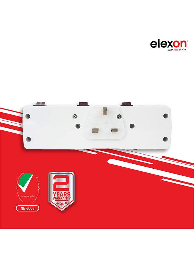 2-In-1 Socket And Two USB Port Adapter White