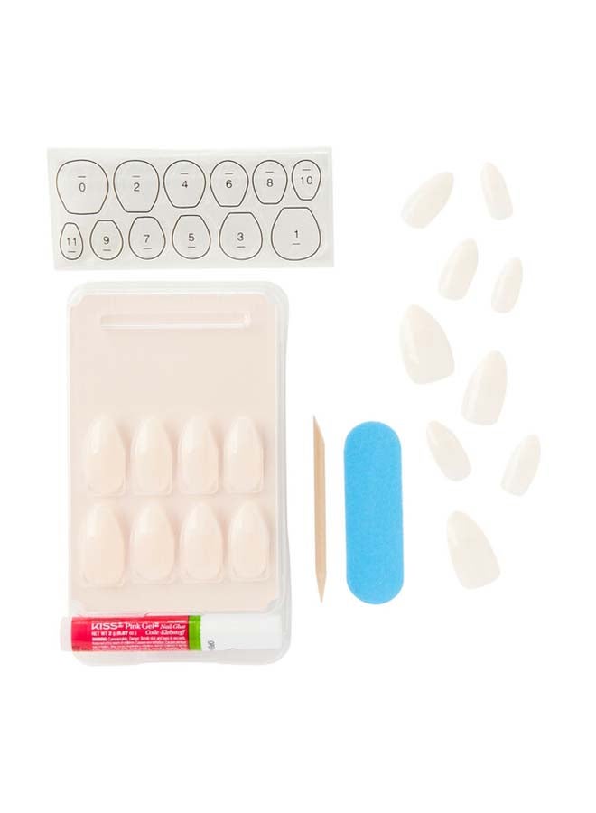 KISS - 28-Piece Salon Acrylic French False Nails Nude - Image 1