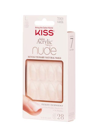 28-Piece Salon Acrylic French False Nails Nude - view 5