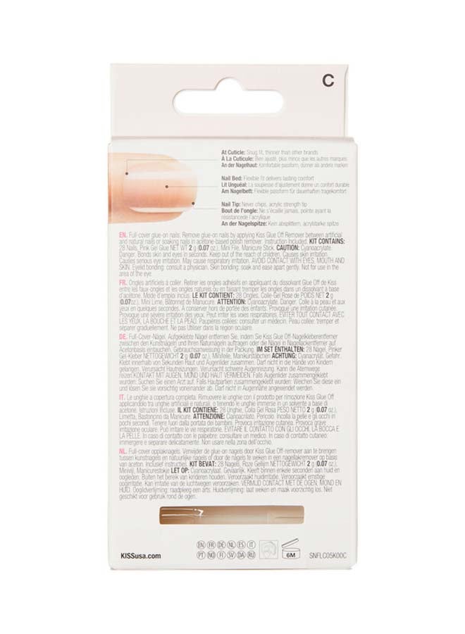 KISS - 28-Piece Salon Acrylic French False Nails Nude - Image 1