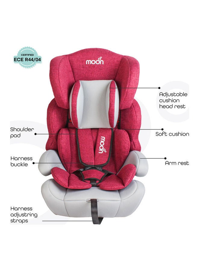 Moon Tolo - Baby/Kids Car seat (Group-1,2,3) - Grey and crimson red - Image 1