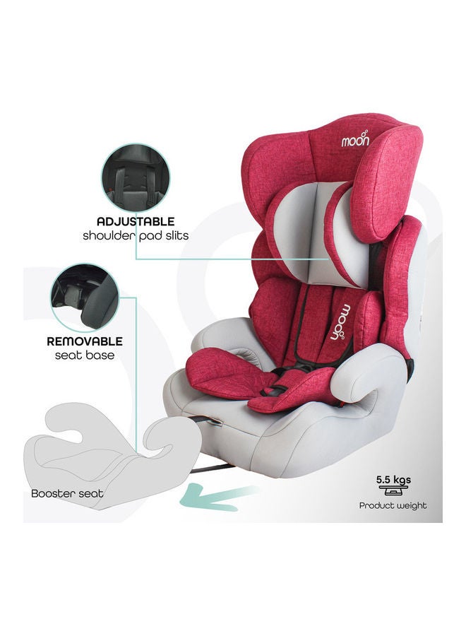 Moon Tolo - Baby/Kids Car seat (Group-1,2,3) - Grey and crimson red - Image 3