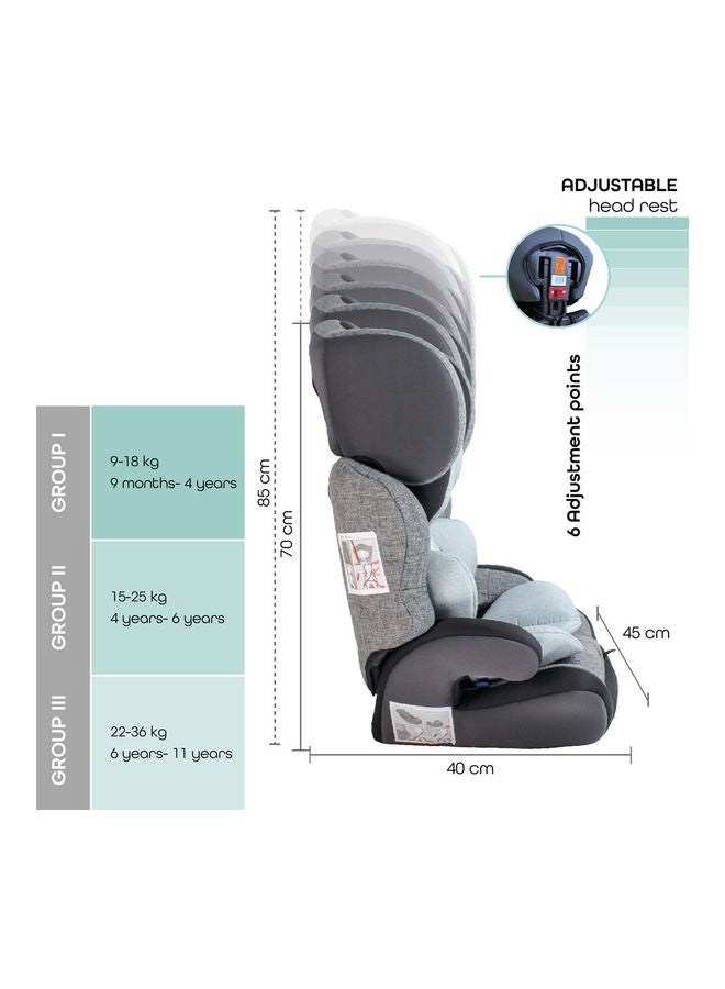 Moon Tolo - Baby/Kids Car seat (Group-1,2,3)-Textured Grey - Image 3