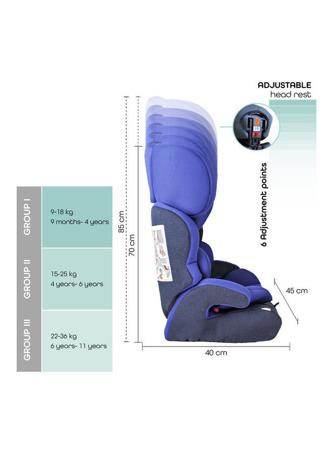 مون تولو - مقعد سيارة للرضع/الأطفال (المجموعة 1،2،3) - أزرق كوبالت - Image 3