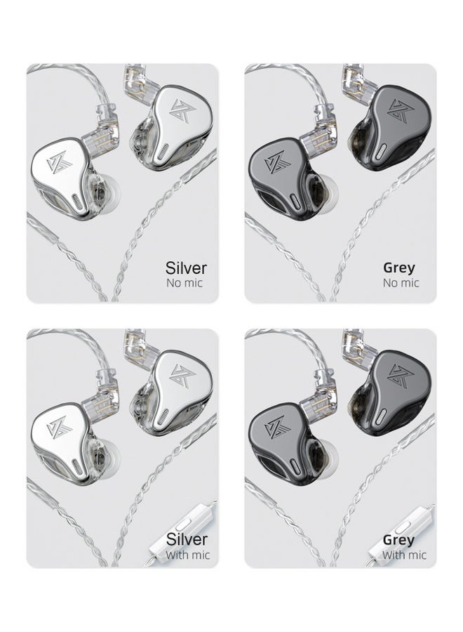 KZ Array Type Three-Unit Dynamic In Ear Wired Headphone No Mic Grey - Image 4