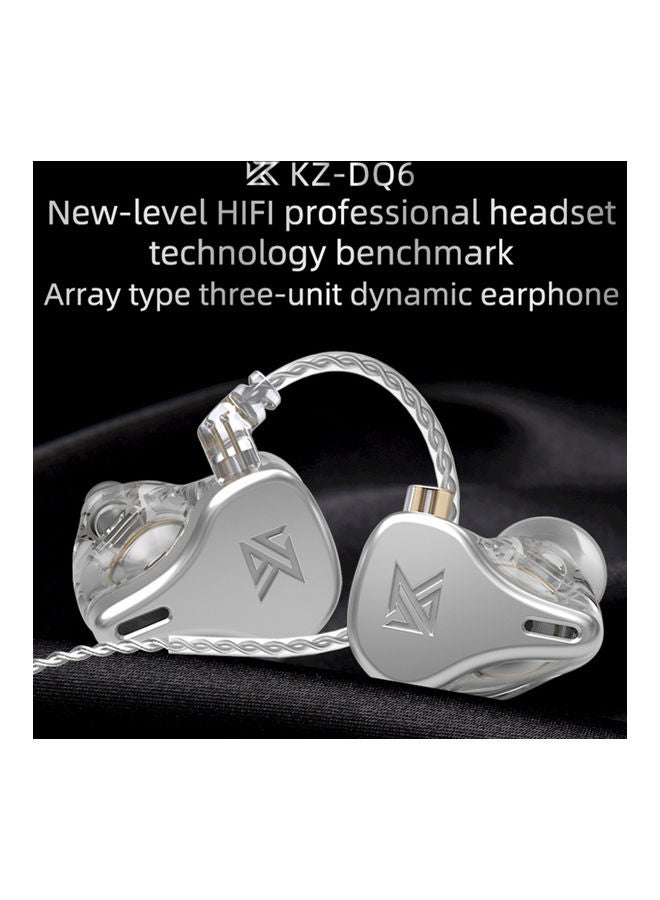 KZ Array Type Three-Unit Dynamic In Ear Wired Headphone With Mic Silver - Image 4