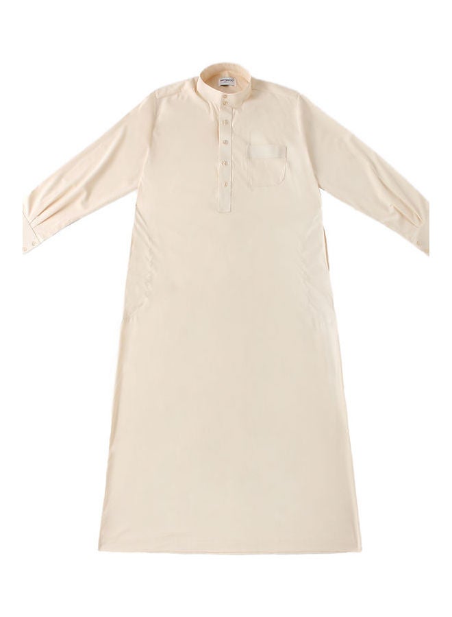 Hanyimidoo - Muslim Long Sleeve Kaftan Beige - Image 1