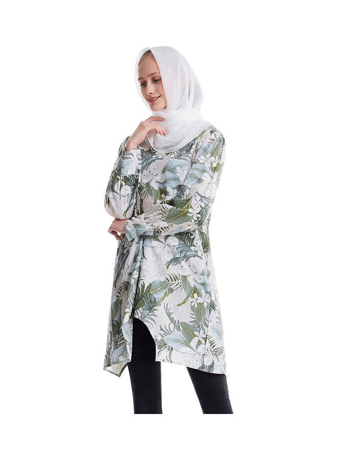 هانيميدو طقم من قطعتين مكون من بنطال وبلوزة بأكمام طويلة مزينة بطبعة إسلامية أخضر - Image 5