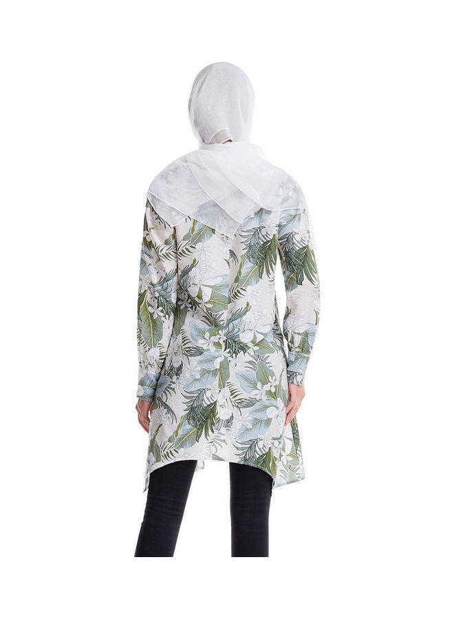 هانيميدو طقم من قطعتين مكون من بنطال وبلوزة بأكمام طويلة مزينة بطبعة إسلامية أخضر - Image 2