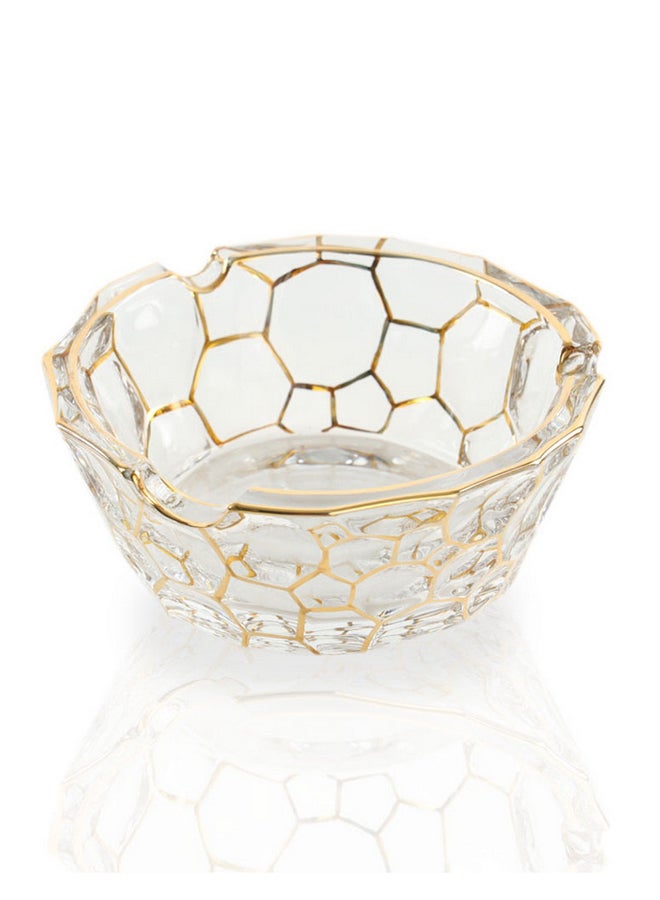 homes r us Crystal Quality Glass Ashtray Gold/Clear 13x6x9cm - Image 4