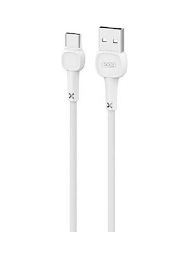 كابل USB Type-C مصنوع من بلاستيك بي في سي أبيض