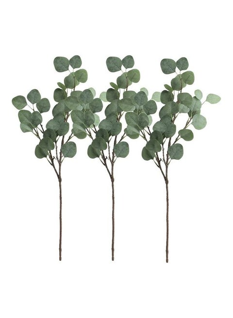 3-Piece of artificial eucalyptus leaves Green 65cm