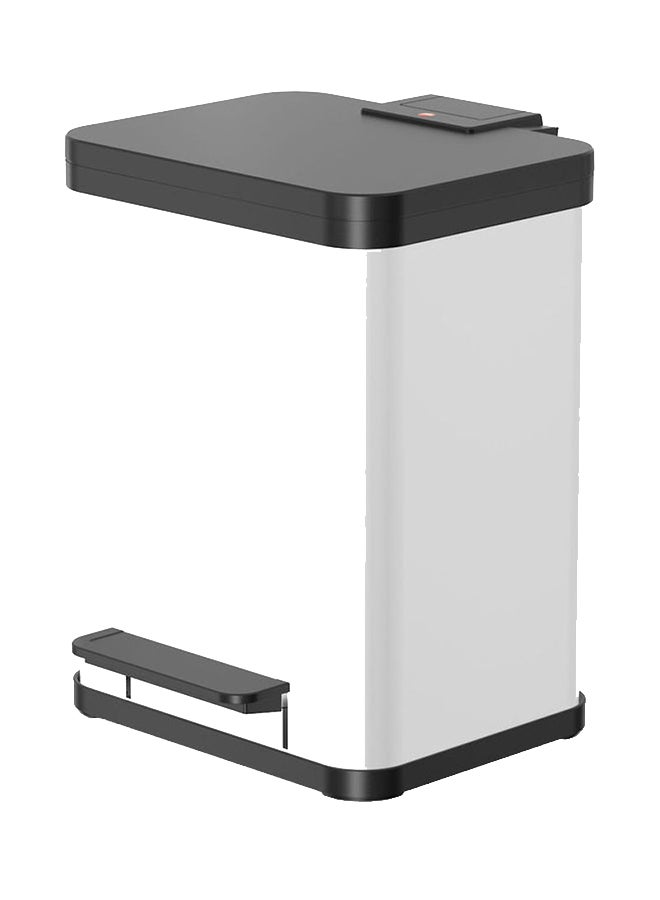 Hailo Rectangular Steel Pedal Dust Bin White 17Liters - Image 1