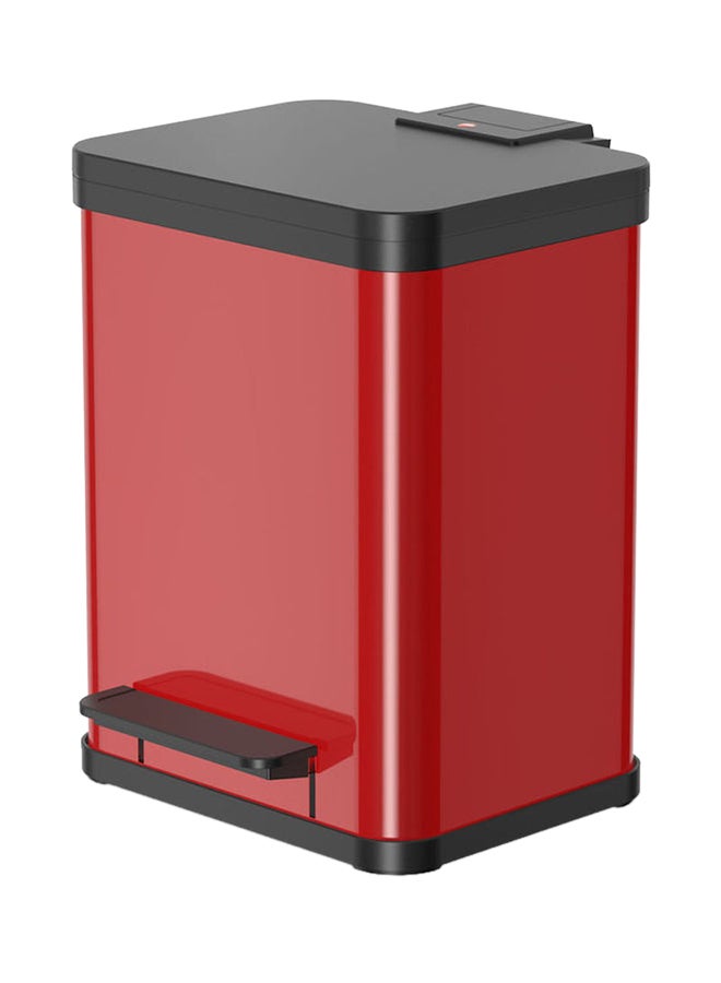 Hailo Rectangular Steel Pedal Dust Bin Red 17Liters - Image 1