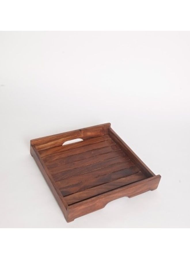 Fabindia Sheesham Square Tray Brown 30 x 30cm  - Image 1