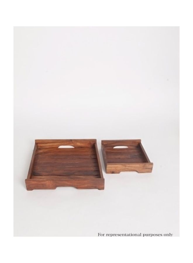 Fabindia Sheesham Square Tray Brown 30 x 30cm  - Image 3