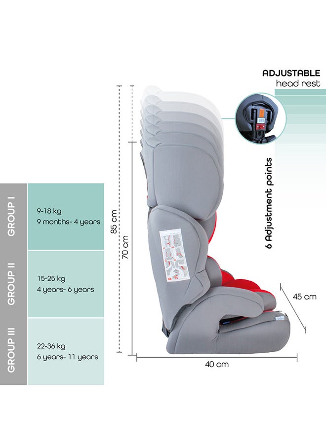 Moon - Lofty Baby Car seat  Group(1,2,3)-Fired Red - Image 1