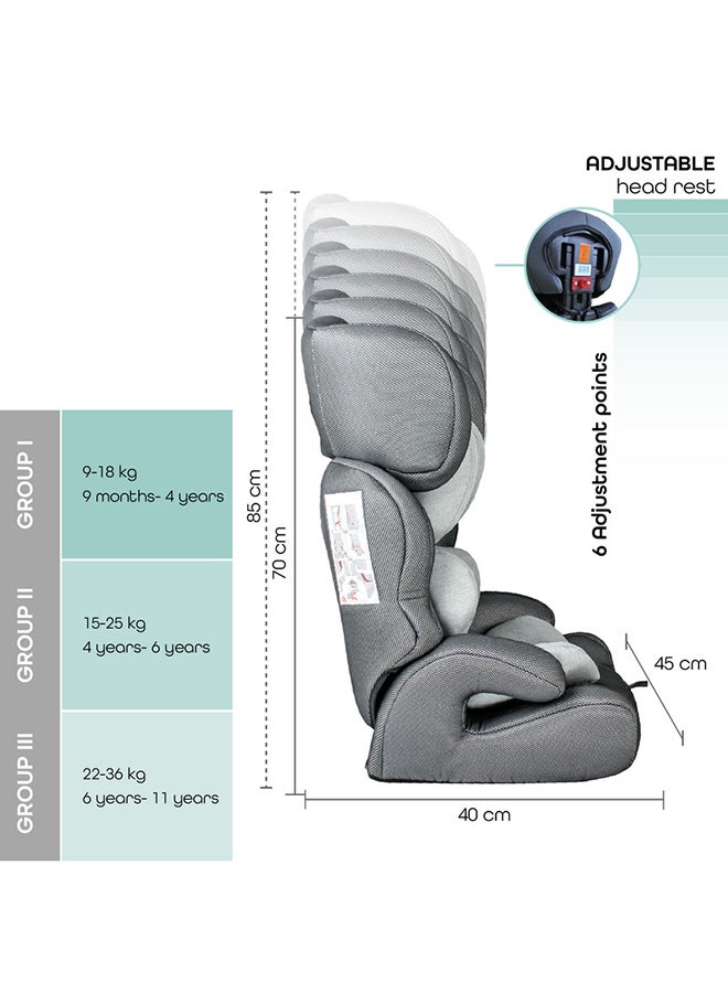 Lofty Baby Car seat  Group(1,2,3)-Black + Grey dots - v1631515980/N43286824A_3