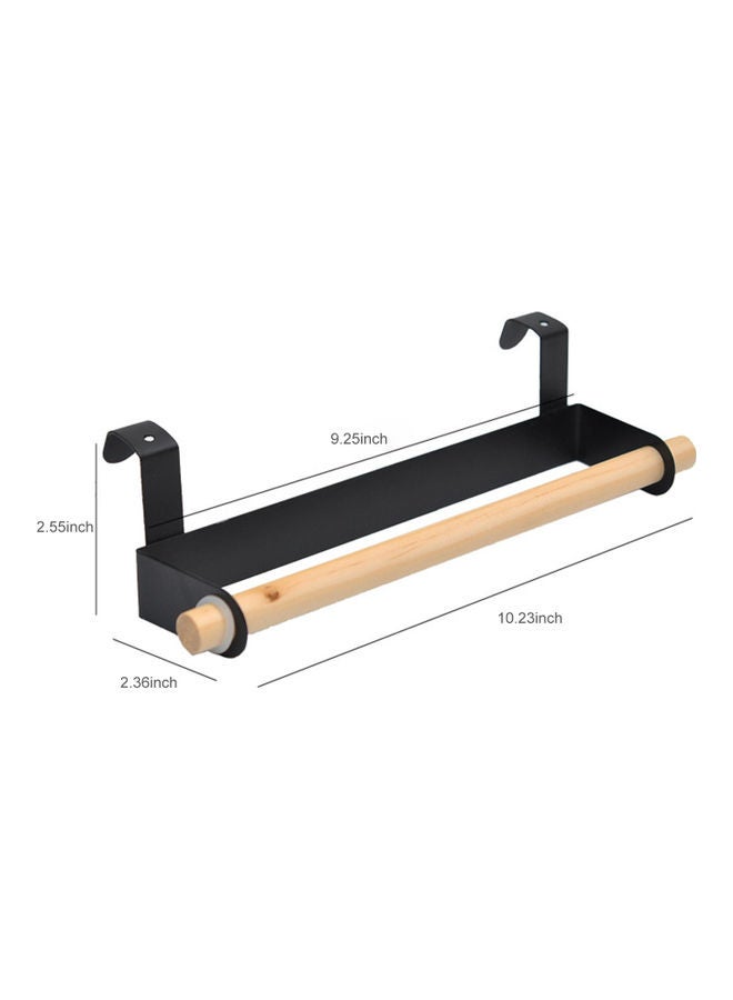 Generic - Wood Bath Towel Rack Bathroom Shelves Hang on Inside or Outside of Doors Holder White/Brown 26.00 x 6.00 x 6.50cm - Image 1