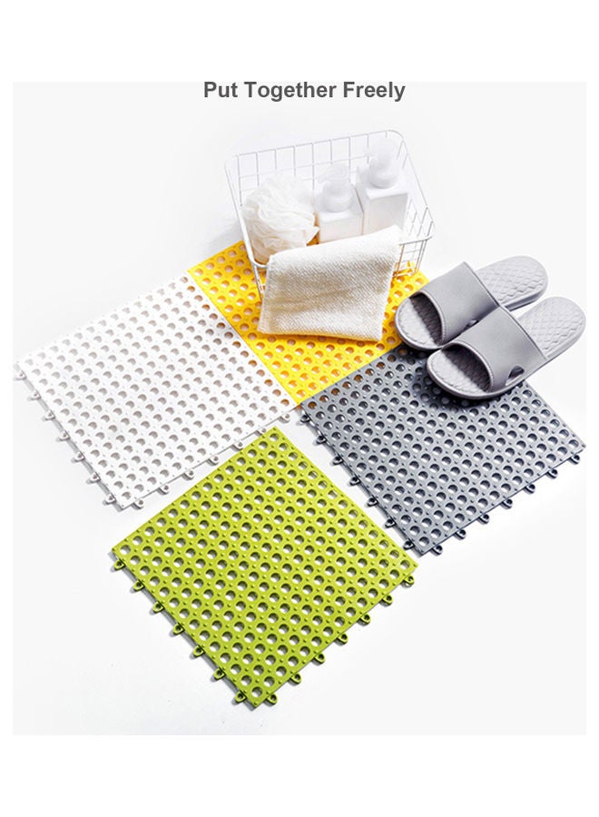 Bathroom Anti-Skidding Mat DIY Size Wet Area Matting Shower Room Floor Cushion with Drain Holes White 30.00 x 1.00 x 30.00cm - Image 2