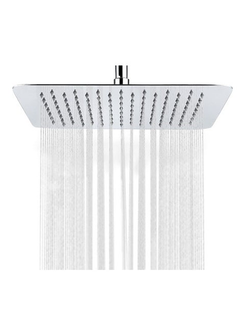 8 Inch Stainless Steel Square Rain Showerhead Ultrathin High Pressure Silver 20.00 x 5.00 x 20.00cm