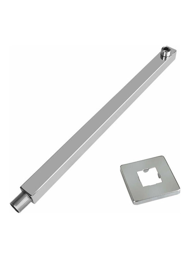 16 Inches Stainless Steel Square Rainfall Shower Head Extension Arm Wall Mounted Tools-Free Silver 40.00 x 4.00 x 5.40cm - Image 1