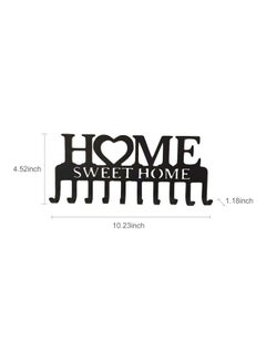 Generic 10 Key Holder Sweet Home Shaped Wall-Mounted Organizer Nail-free Drilling Metal Hanger Storage Hook for Front Door Black 26.00 x 3.00 x 11.50cm  - Image 3