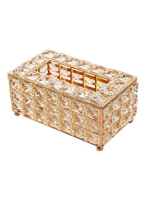 Crystal Tissue Box Artificial Paper Rack Holder Home Decor Clear 19 x 11 x 10cm