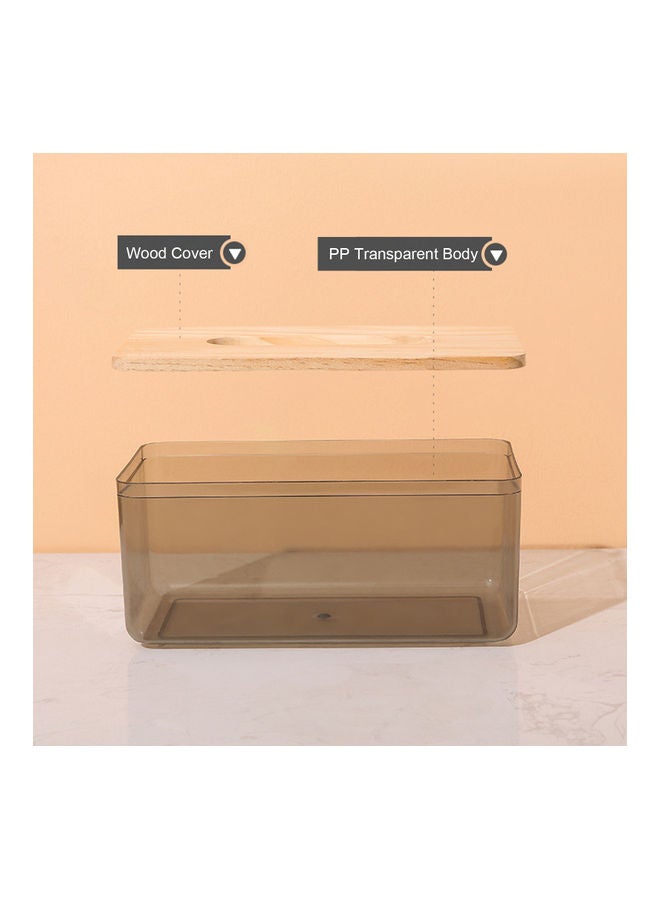 Generic - Paper Towel Dispenser Wood Tissue Box Cover Holder Pink 23.00 x 10.00 x 13.00cm - Image 1