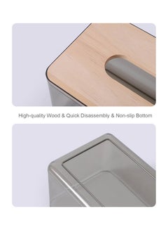 Generic Paper Towel Dispenser Wood Tissue Box Cover Holder Pink 23.00 x 10.00 x 13.00cm  - Image 3