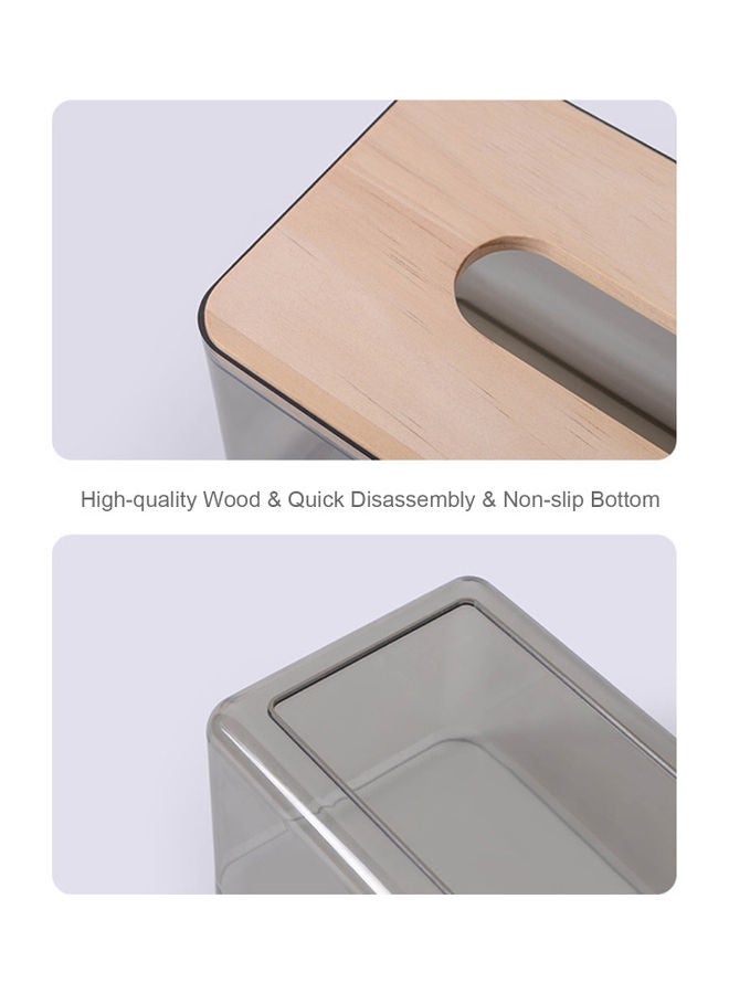 Generic - Paper Towel Dispenser Wood Tissue Box Cover Holder Pink 23.00 x 10.00 x 13.00cm - Image 1