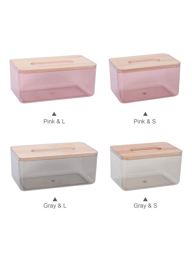 Generic - Paper Towel Dispenser Wood Tissue Box Cover Holder Pink 23.00 x 10.00 x 13.00cm - Image 1
