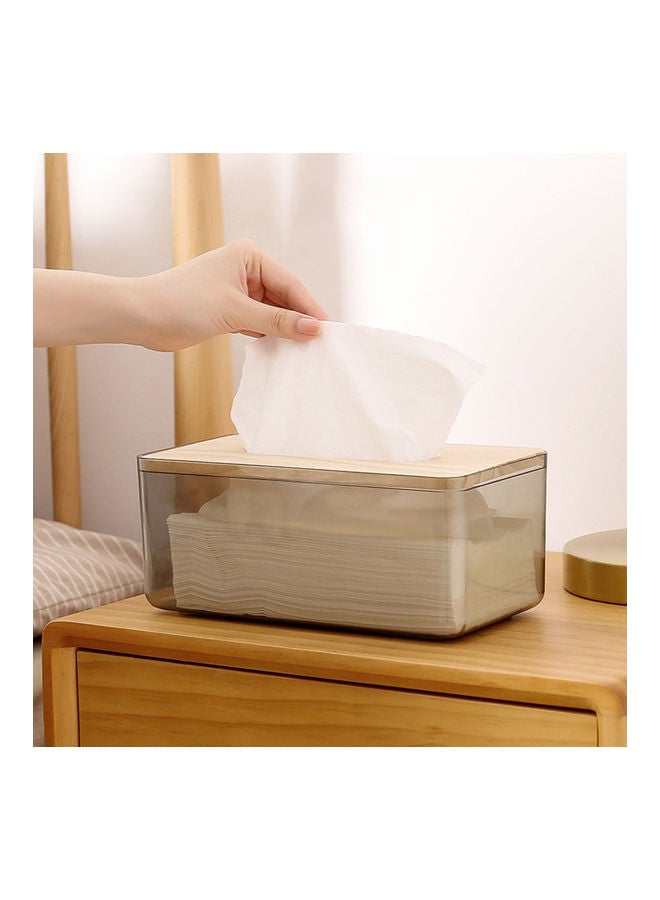 Generic - Paper Towel Dispenser Wood Tissue Box Cover Holder Pink 23.00 x 10.00 x 13.00cm - Image 1