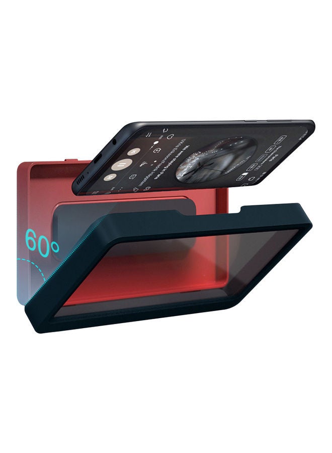 Waterproof Wall-Mounted Touch Screen Self Adhesive Anti-Fog Touch Phone Holder Blue 20.00 x 3.00 x 11.00cm  - Image 1