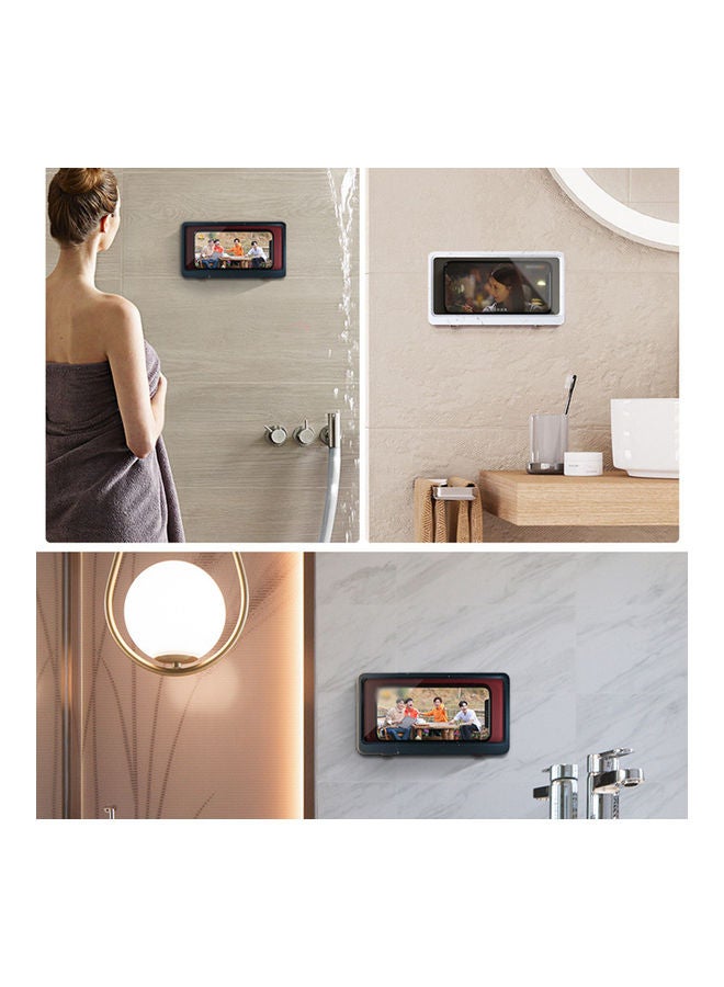 Waterproof Wall-Mounted Touch Screen Self Adhesive Anti-Fog Touch Phone Holder Blue 20.00 x 3.00 x 11.00cm  - Image 5