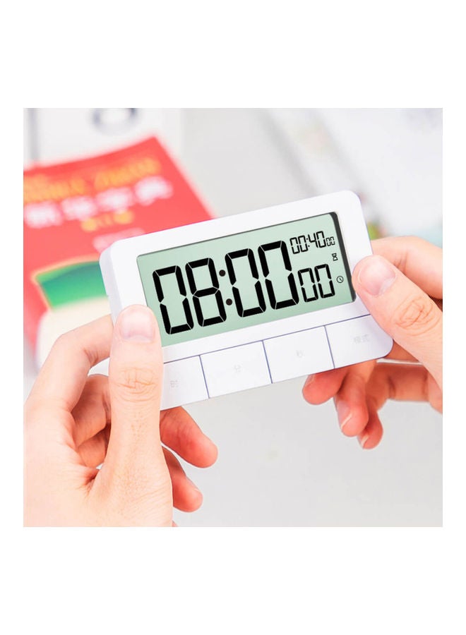 Deli Multifunctional Digital Kitchen Timer White 10x5x8cm - Image 3