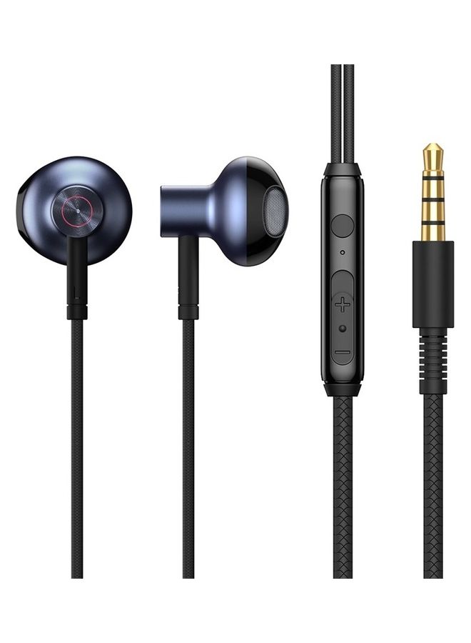 Baseus - 6D Surround sound In-ear Earphone 3.5mm Wired Earphone with Microphone Headset Stereo Sound Noise Isolating Earphones Compatible with MacBook Pro 2021,iPhone,iPod,iPad,PC,PS4/ PS5,MP3/4,Android Mobile Phone Black - Image 1