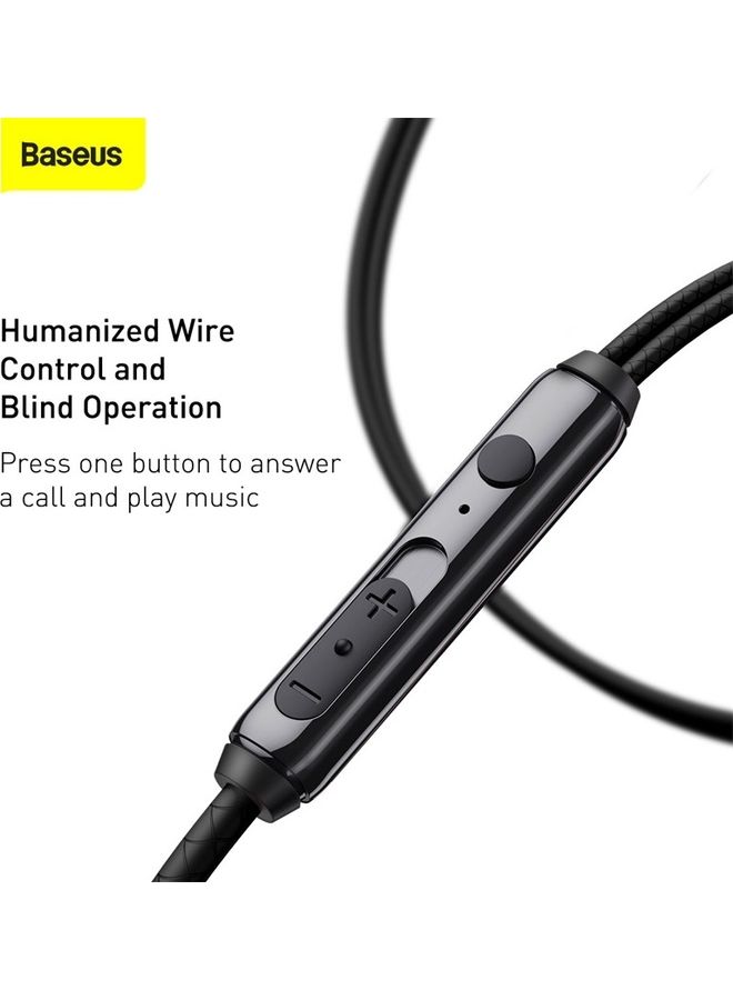 Baseus - 6D Surround sound In-ear Earphone 3.5mm Wired Earphone with Microphone Headset Stereo Sound Noise Isolating Earphones Compatible with MacBook Pro 2021,iPhone,iPod,iPad,PC,PS4/ PS5,MP3/4,Android Mobile Phone Black - Image 1