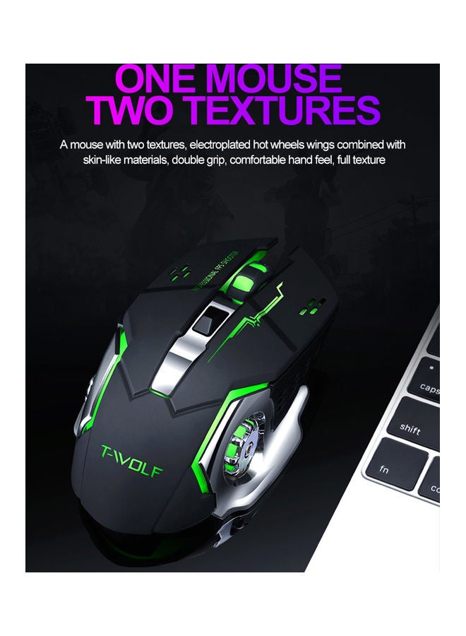 T-WOLF - Q13 Noiseless 2.4G Wireless Computer Mouse Black - Image 1