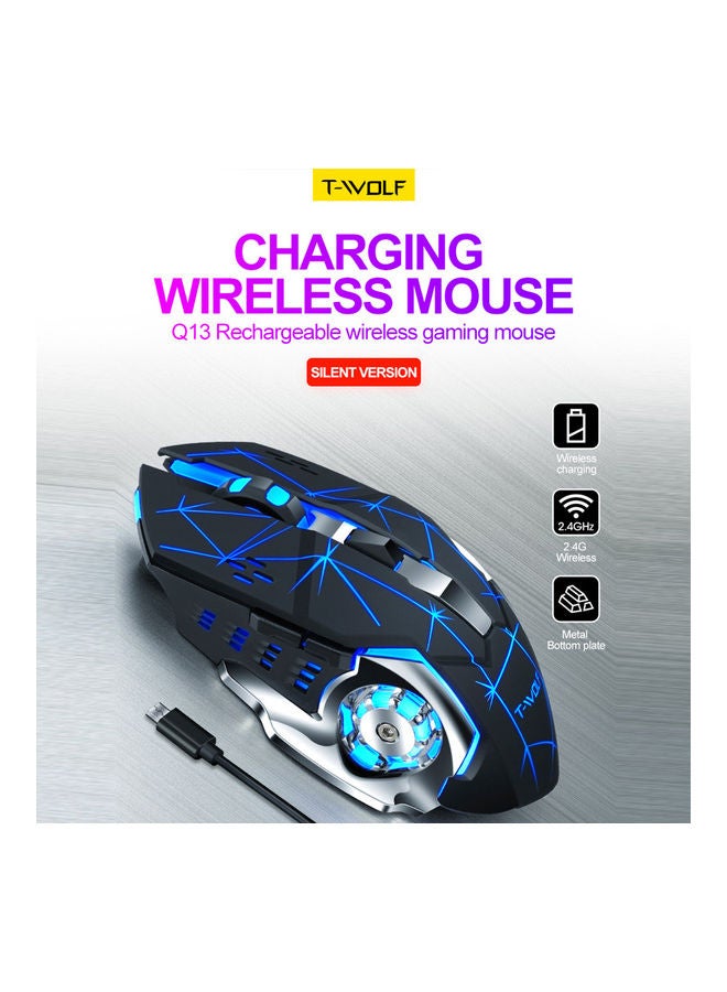 T-WOLF - Q13 Noiseless 2.4G Wireless Computer Mouse Black - Image 1
