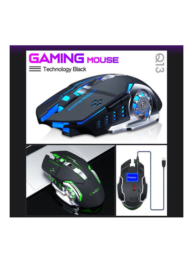 T-WOLF - Q13 Noiseless 2.4G Wireless Computer Mouse Black - Image 1
