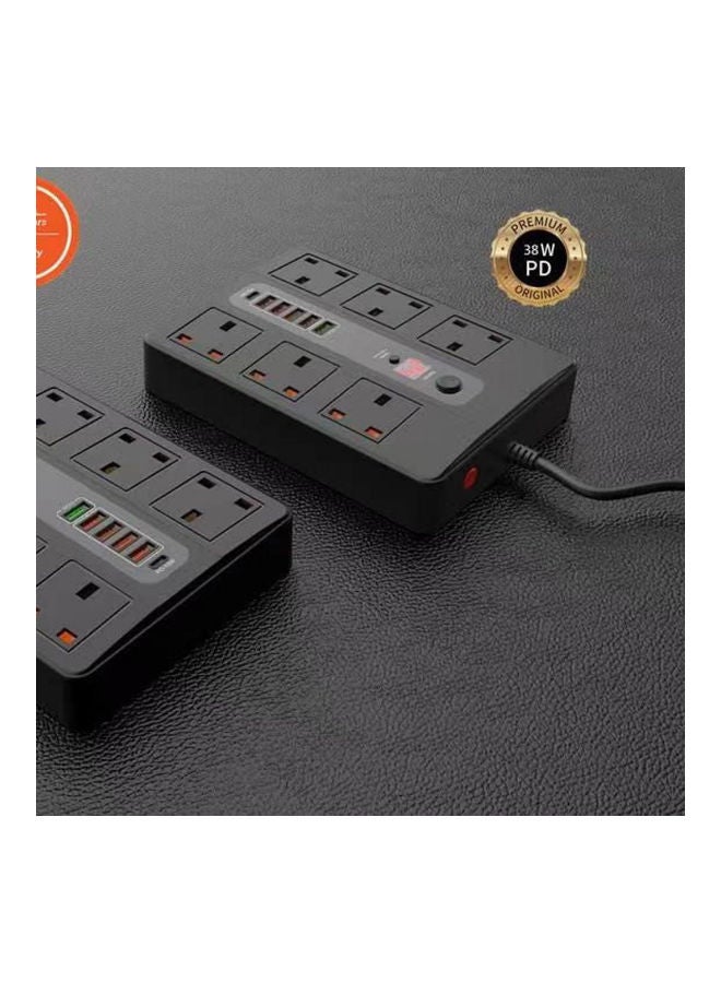 موجماكس وصلة كهربائية ب6 منافذ USB ثلاثية المنافذ أبيض  - Image 2