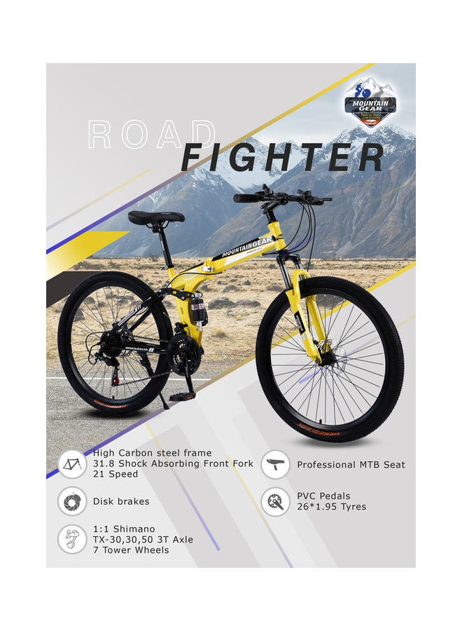 MOUNTAIN GEAR Road Fighter MTB Foldable Bike 26inch 26inch  - Image 2