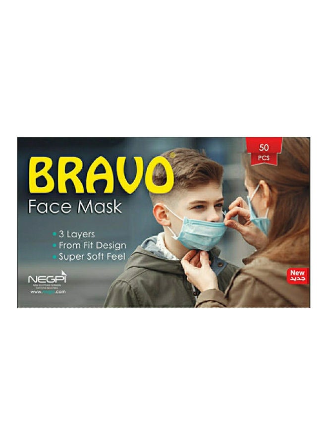 Bravo Face Mask  3 Layers- 50 Pieces 