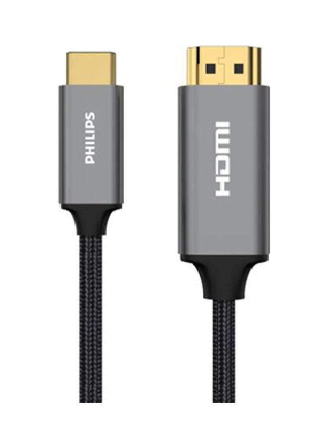 فيليبس - كابل من Type C إلى HDMI، يدعم 4K أسود - Image 1