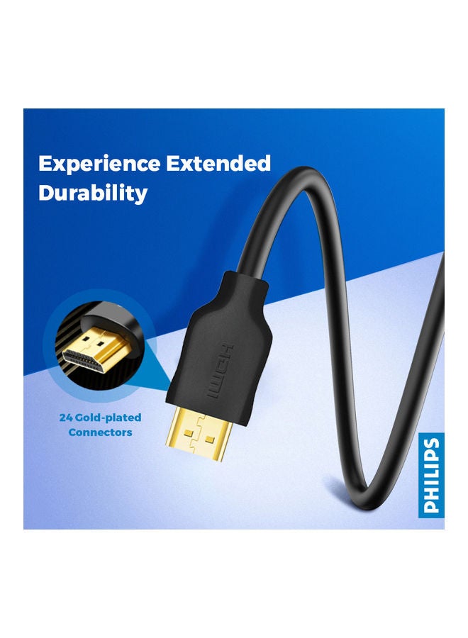 Philips 4K 60Hz 18Gbps UHD/HD HDMI Cable 3.0 Meter Black  - Image 4