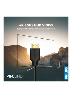 كابل HDMI بدقة فائقة الوضوح/عالية الوضوح وجودة 4K وتردد 60 هرتز ومعدل نقل 18 جيجابت في الثانية وبطول 3.0 أمتار أسود - v1631523642/N50829518A_2