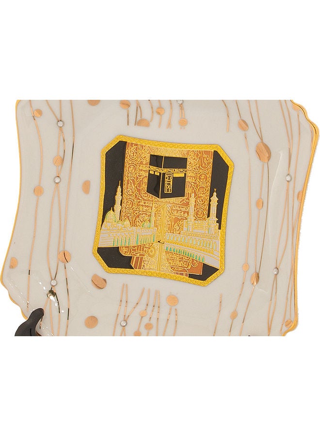 دانيا طبق برسمة المسجد الحرام للديكور أسود 14 x 14سم - Image 2
