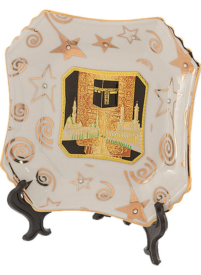 دانيا طبق للزينة بتصميم الكعبة المشرفة أسود 14 x 14سم - Image 1